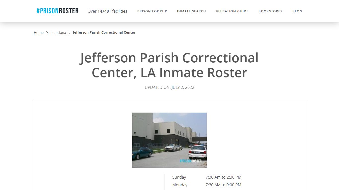 Jefferson Parish Correctional Center, LA Inmate Roster